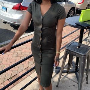 Button down midi dress